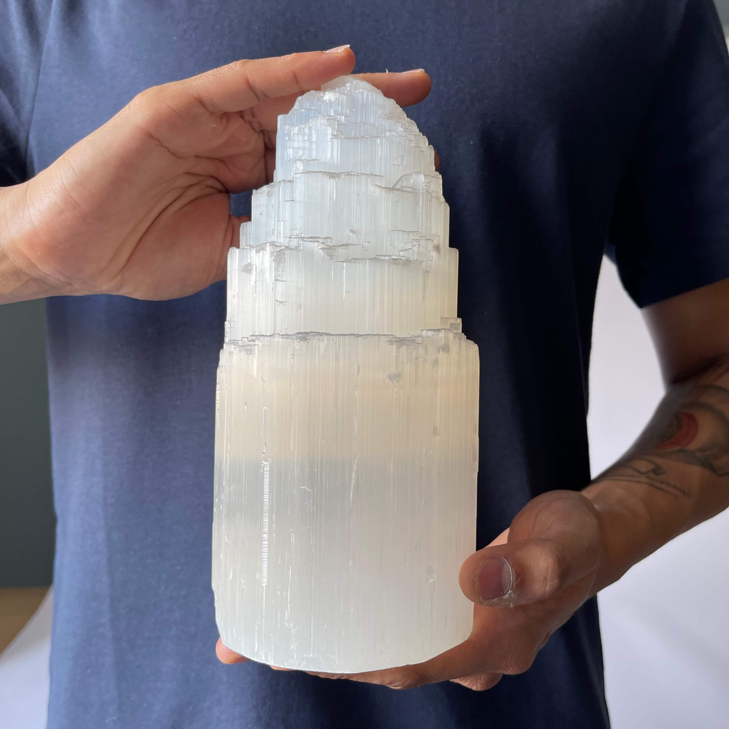 Selenite Crystal Tower - 20cm in Hands
