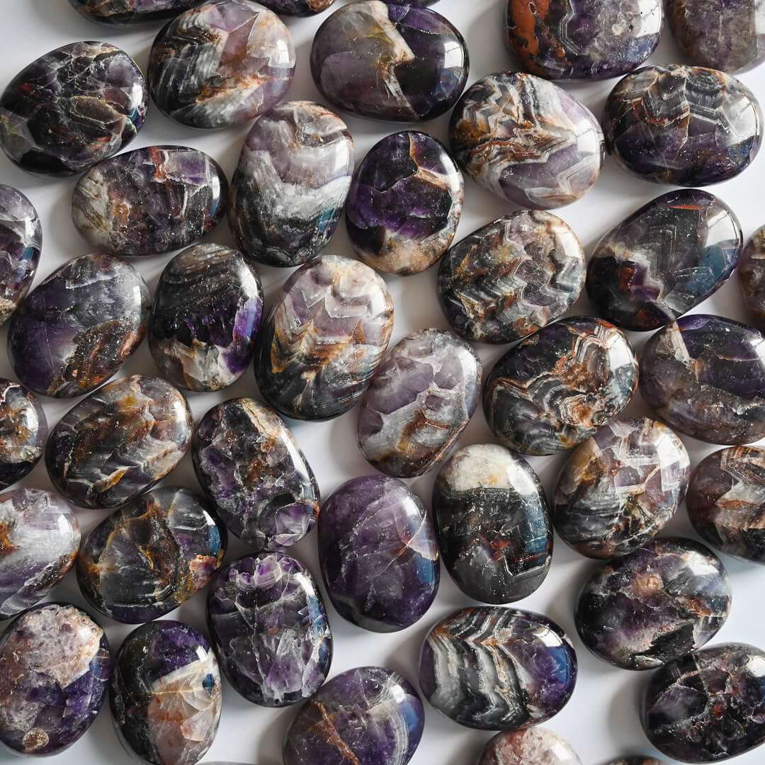Amethyst Palm Stones placed together