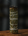 Burnin shot of Cedar smudge stick
