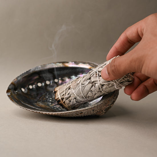 Burning of White sage smudge stick