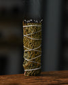 Burning shot of Juniper smudge stick