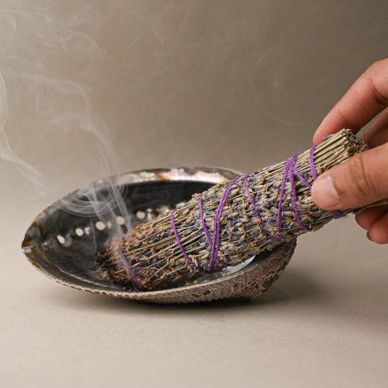Burning shot of Lavender sage