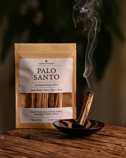 Burning shot of Palo santo