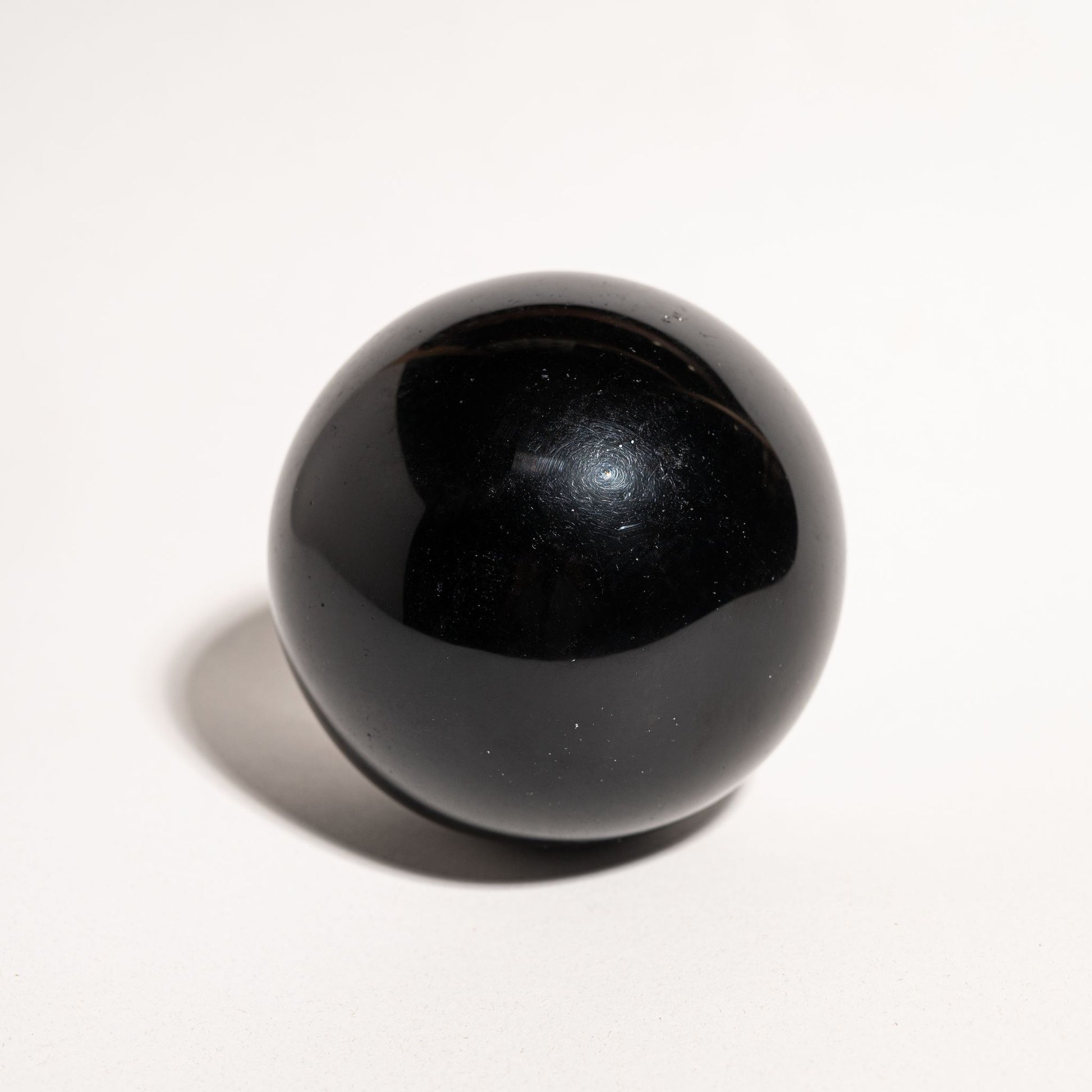 Closeup shot of Black Obsidian sphere