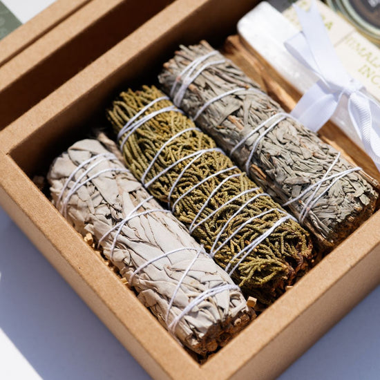 white sage, juniper, blue sage