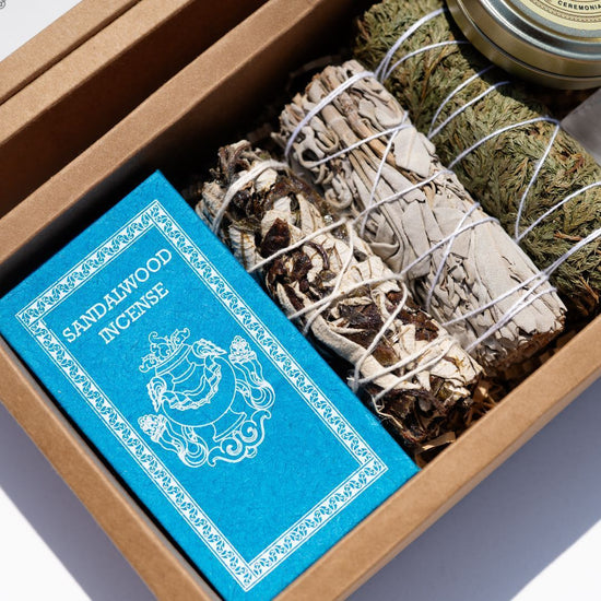 sandalwood incense, white sage