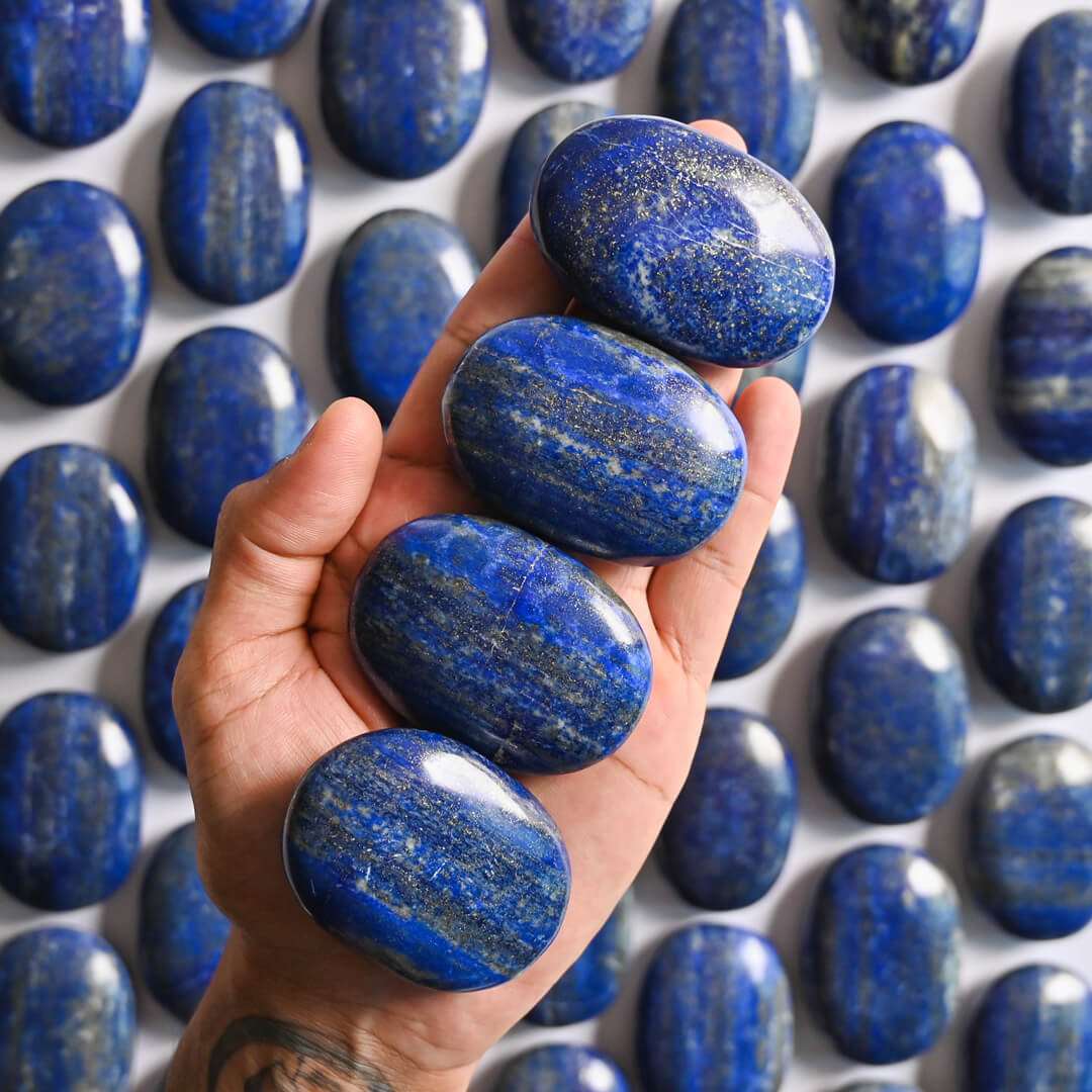 Lapis Lazuli Palm Stones on hand
