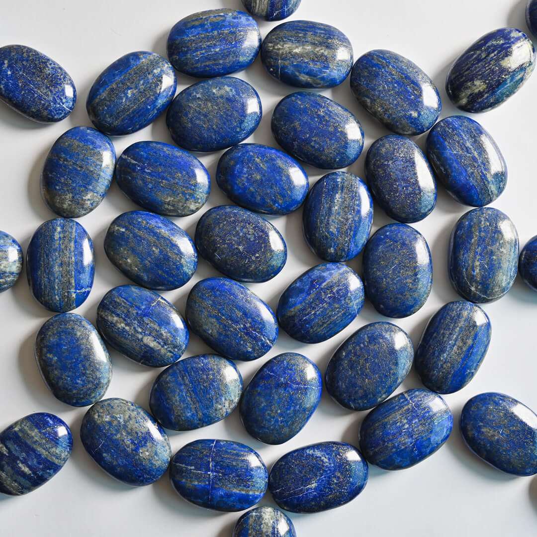 pattern made by Lapis Lazuli Palm Stones