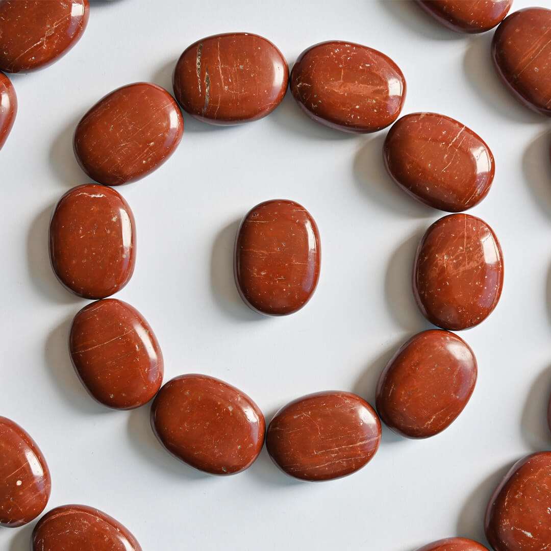 Pattern made by Red Jasper Palm Stones