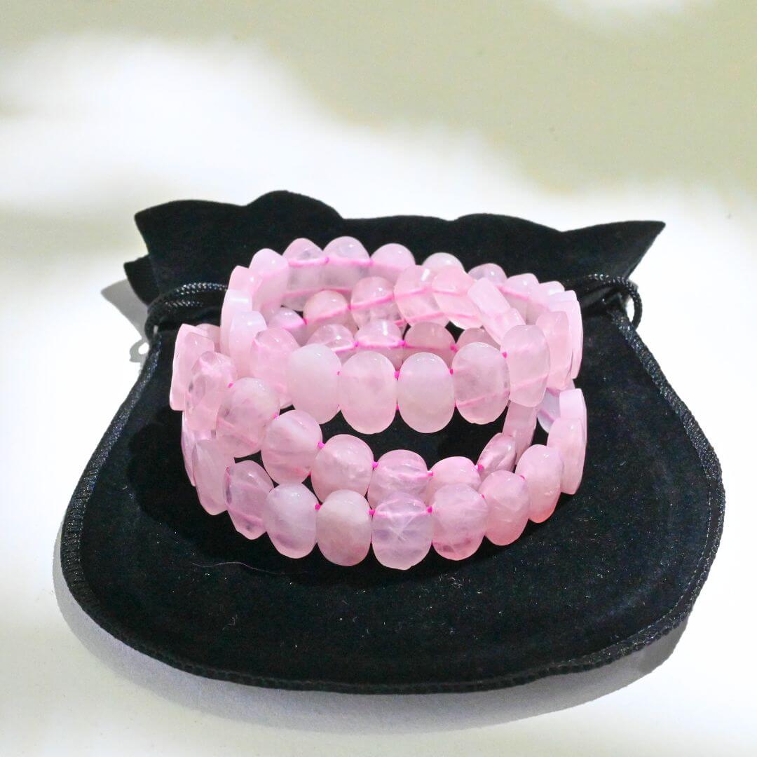 Rose Quartz Faceted Bracelets