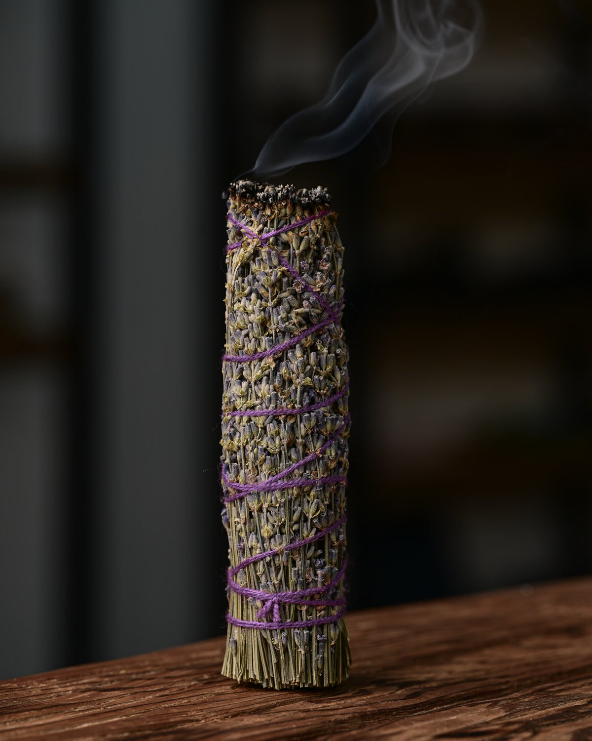 Single shot of burning lavender sage