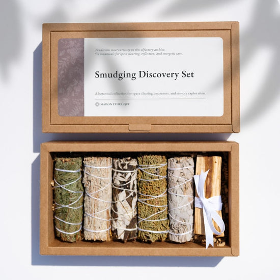 open and closed box of Smudging Discovery set