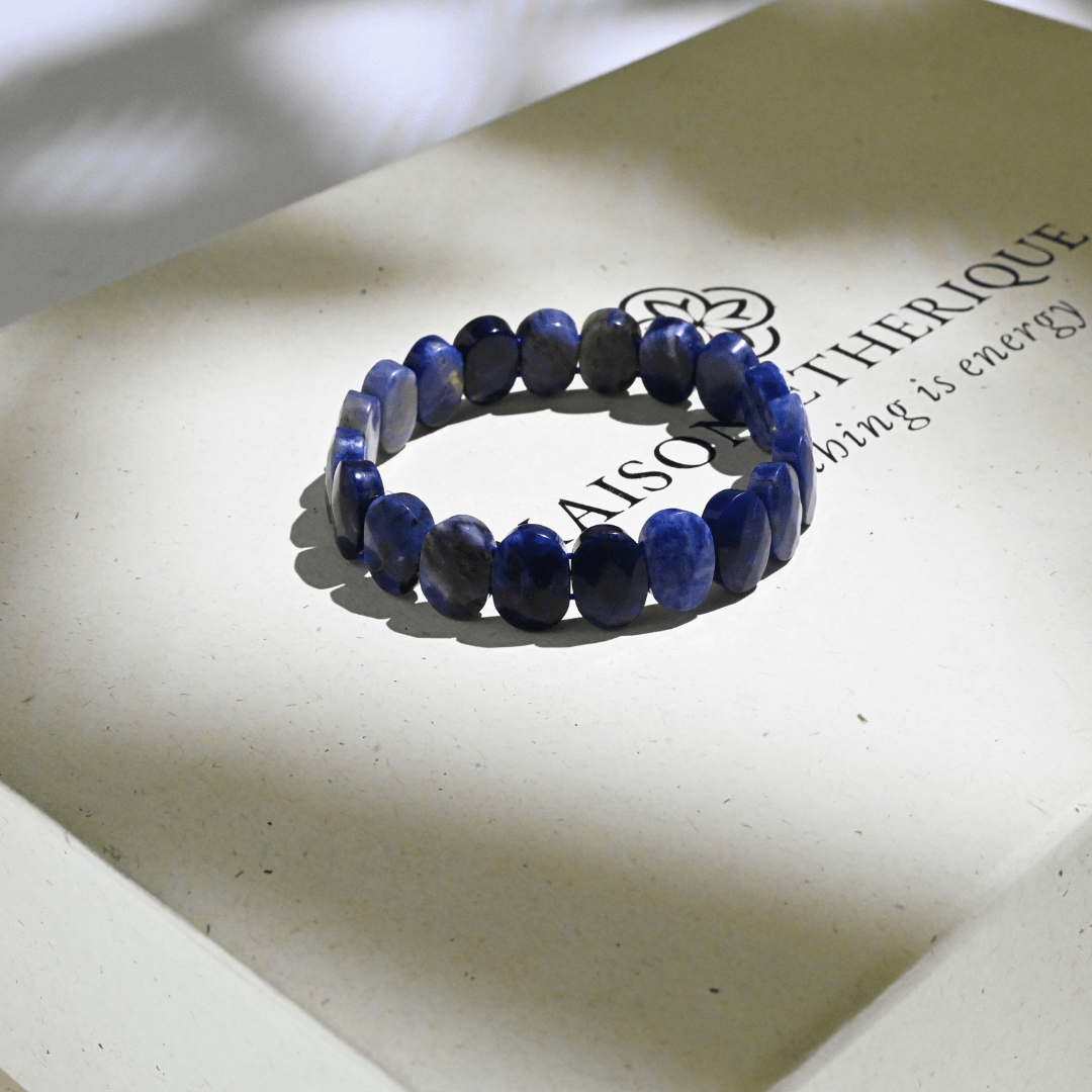 Sodalite bracelet placed on top of Maison Etherique box
