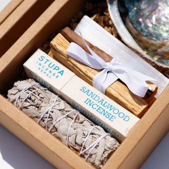 Sandalwood incense, palo santo, white sage