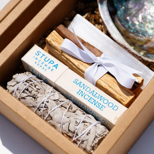 Sandalwood incense, palo santo, white sage