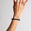 Black Tourmaline Bracelet in lady's hand