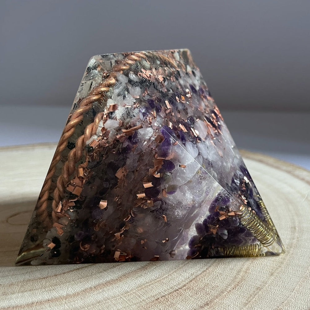 Orgonite Pyramid - Balance and Protection from the side