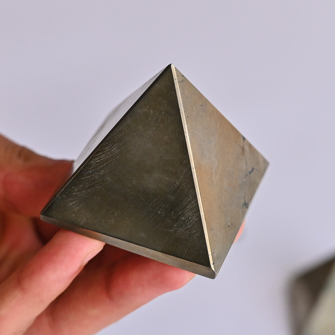 Pyrite Pyramid in hand