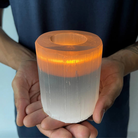 Selenite-Crystal-Round-Candle-Holder-Maison-Etherique-Dubai-4 - Maison Éthérique