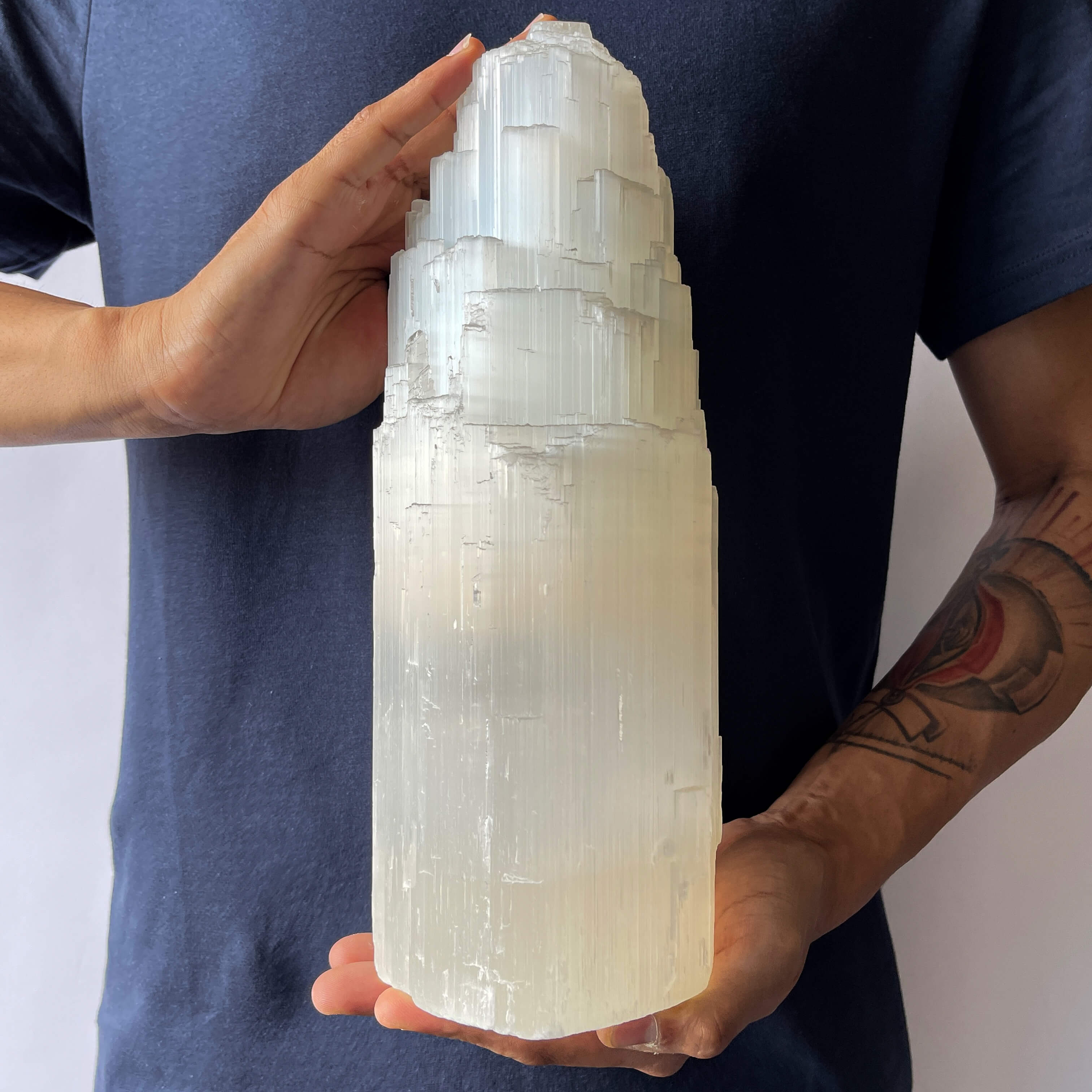 Selenite Crystal Tower - 30cm in Hands