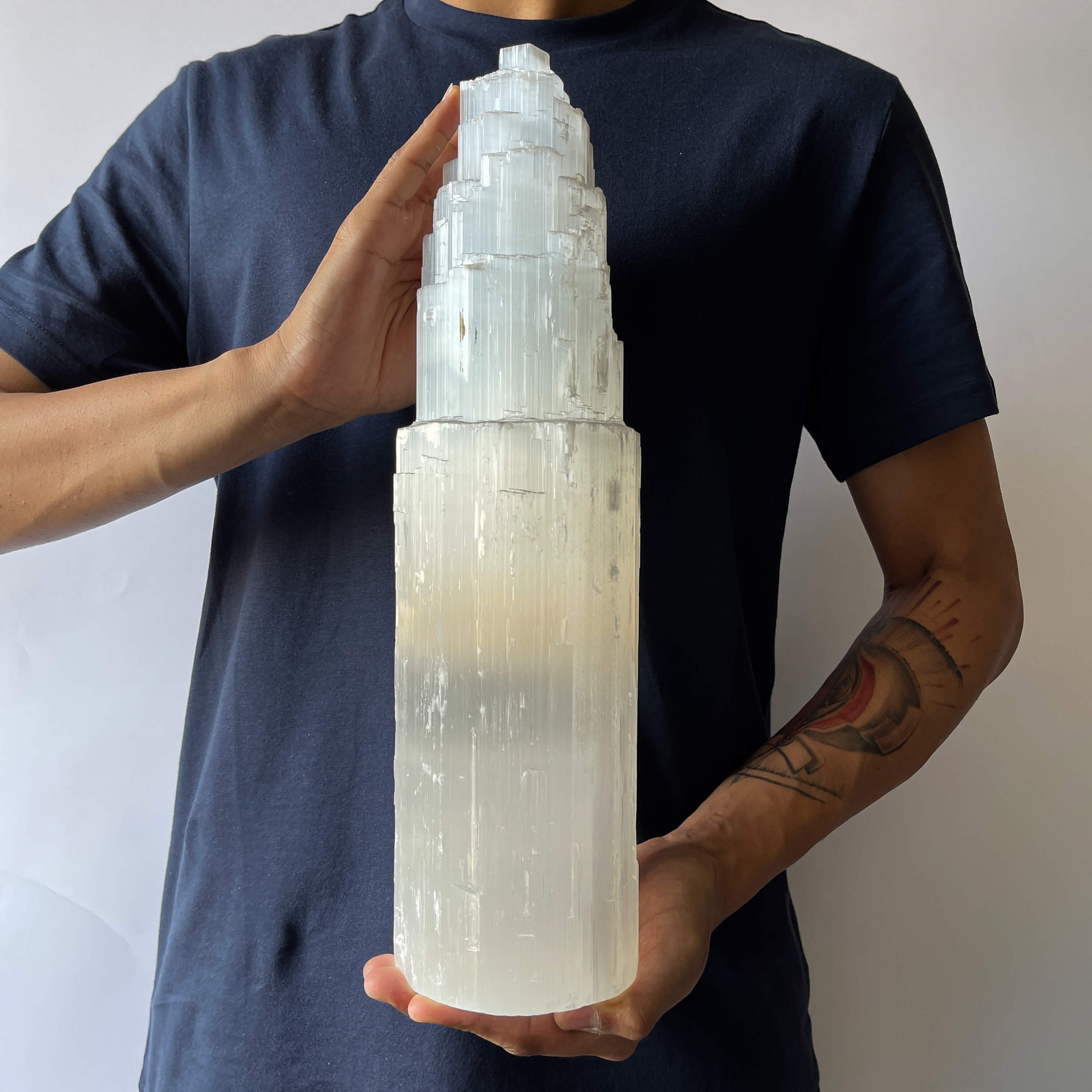 Selenite Crystal Tower - 40cm in Hands