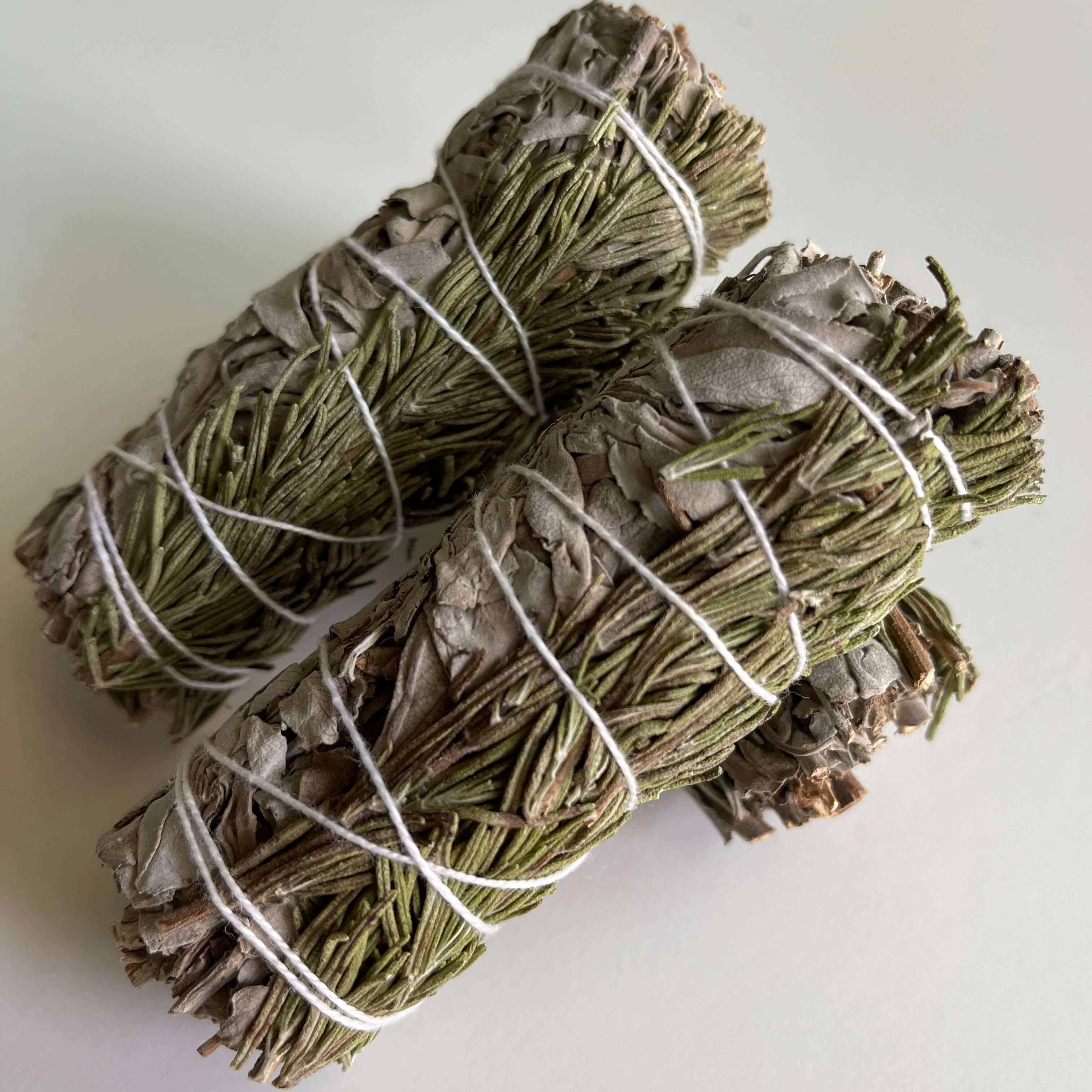 3 Smudge sticks of White Sage with Rosemary 4 Inch 
